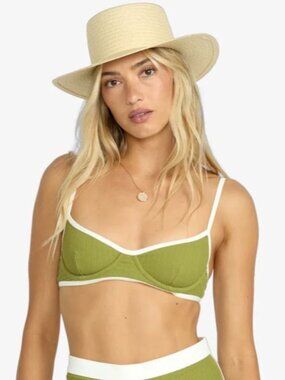 Billabong Sunrays Tami Underwire Bikini Top - Olive Green - XS - New With Tags